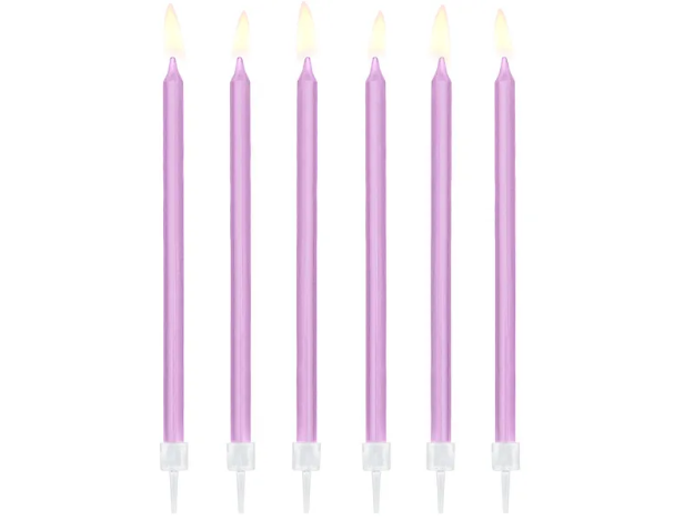 Picture of Cake candles long - Lilac (12pcs)