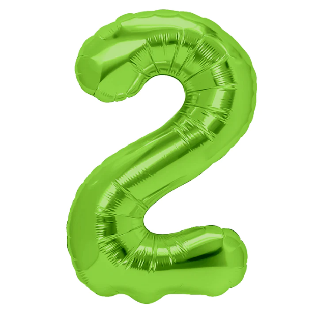 Picture of Foil Balloon Number "2", green, 1m