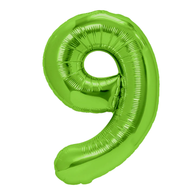 Picture of Foil Balloon Number "9", green, 1m