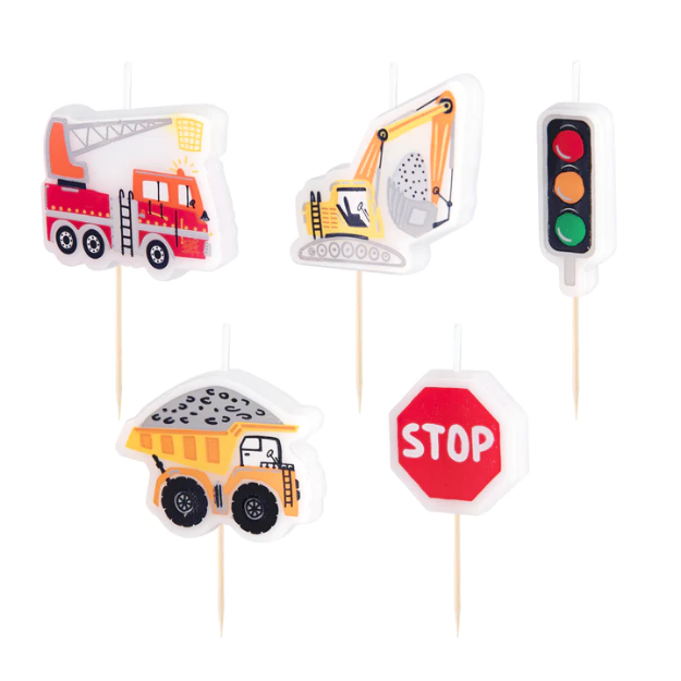 Picture of Cake candles - Cars (5pcs)