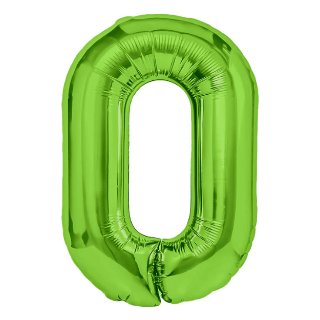 Picture of Foil Balloon Number "0", green, 1m