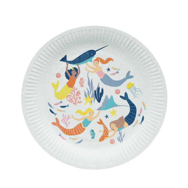 Picture of Dinner paper plates - Mermaids (8pcs)