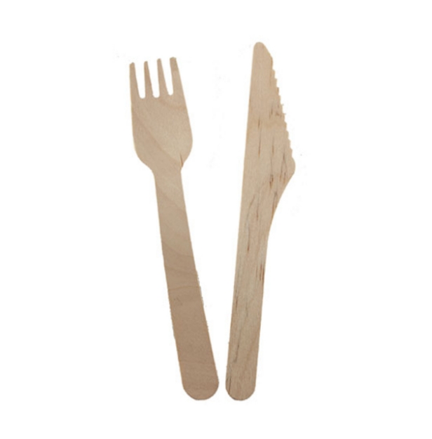 Picture of Set wooden knifes and forks (20pcs)