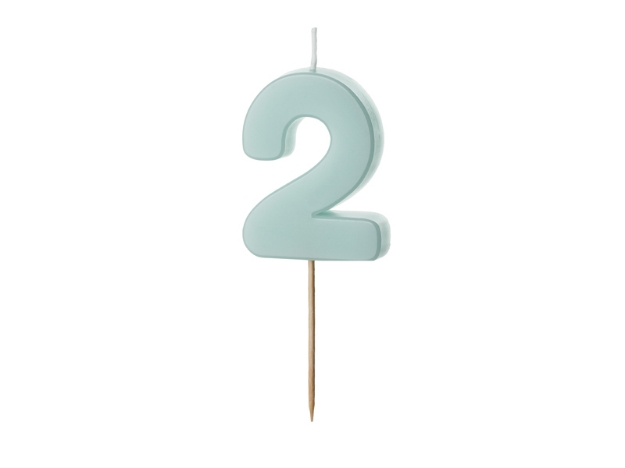 Picture of Birthday candle numeral 2, mint