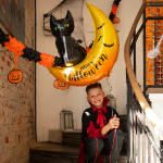 Picture of Foil balloon Cat on the Moon Halloween