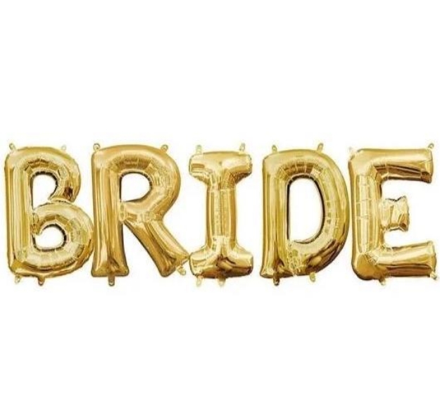 Picture of Foil Balloons BRIDE mat gold ~1m