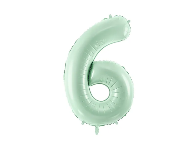 Picture of Foil Balloon Number "6", 72cm, mint