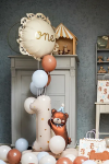 Picture of Foil Balloon Standing Number 1  with teddy bear 81cm