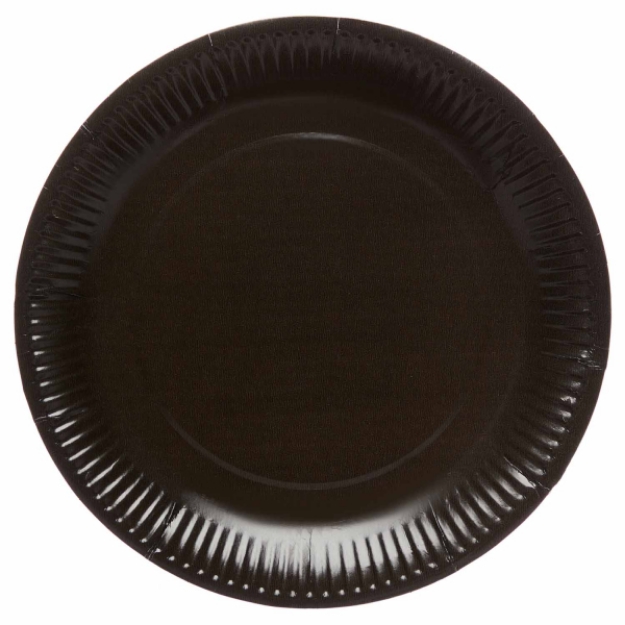 Picture of Dinner paper plates - Black (8pcs)