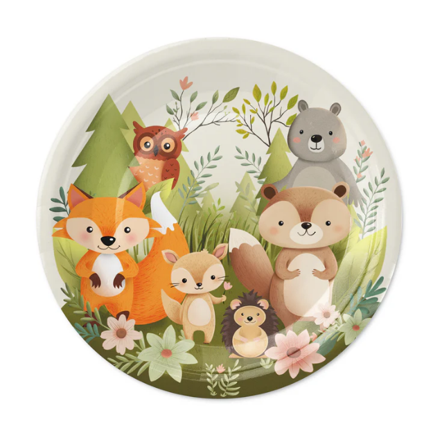 Picture of Side paper plates - Woodland animals (6pcs)