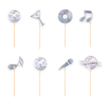 Picture of Silver Disco Toppers 8pcs set