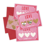 Picture of DIY  Love scratch cards with red envelopes (3pcs)