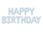 Μπαλόνια σετ HAPPY BIRTHDAY light blue/grey