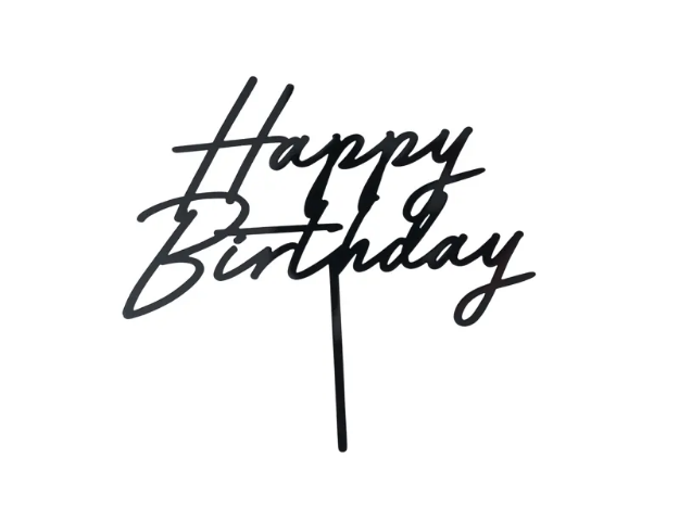 Picture of Acrylic cake topper ''Happy Birthday'', black