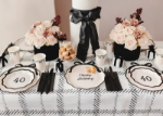 Picture of Table cover - White with bows (1.20m W x 1.80m L)